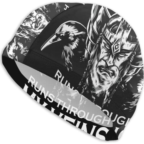 Mens Lothbrok Swimming Caps Viking Blood Runs Through My Veins Vikings G Bath Cap Swimwear For Swim Pools