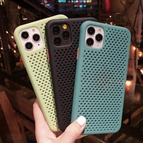 Heat dissipation Mesh Silonce Case For iPhone X XR XS 11 12 Pro Max 6 6s 7 8 Plus SE 2020 Breathable Soft TPU Phone Cover