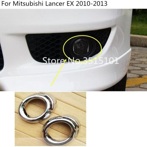 Car Body Front Fog Light Lamp Detector Frame Stick Styling ABS Chrome Cover Trim For Mitsubishi Lancer EX 2010 2011 2012 2013