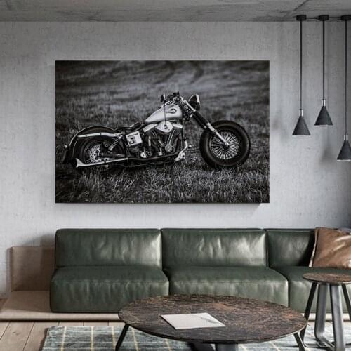 Classic Retro Style Motorcycles Cool Bike Canvas Painting Car Posters Cuadros Wall Art for Living Room Home Decor (No Frame)