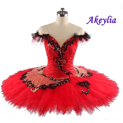 Don Quijote Variation YAGP Competiton Ballet Tutu Kitri Adult Black Red Professional Classical Platter Tutu women ballet costume