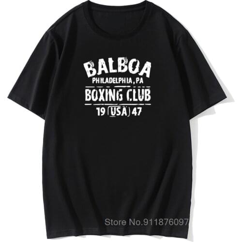 Rocky Balboa Boxing Club Philadelphia PA T-shirt Men Summer Cotton Short Sleeve Tops Tee Shirt Tshirt Casual T shirts