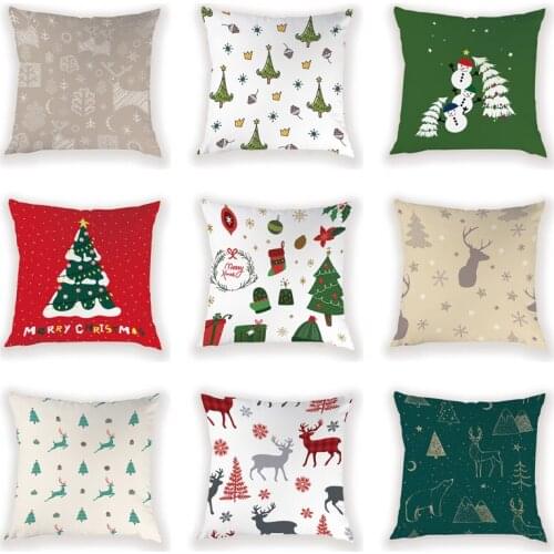 Christmas Cushion Cover 45X45 Sofa Decorative Christmas Tree Covers Cushion Cheap Deer Pillowcases For Pillows Decorations Home