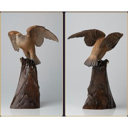 45CM Large 5A +TOP Business high grade Home company Vestibule living room ART Success Arabian Eagle falcon handmade brass statue