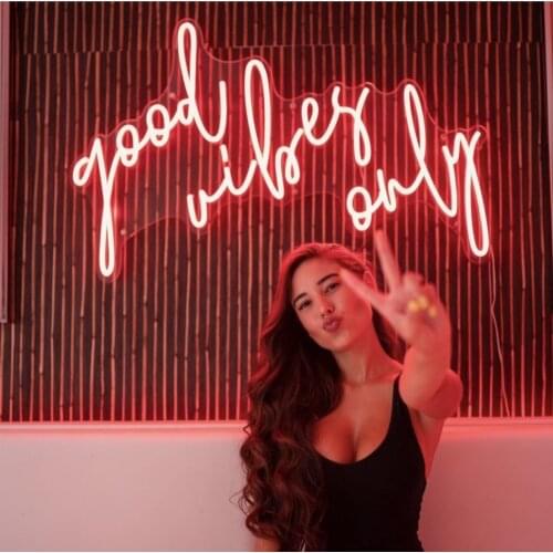 OHANEE GOOD VIBES ONLY Custom Neon Sign Light Office Living Room Interior Design wall art wall decor Drop shipping