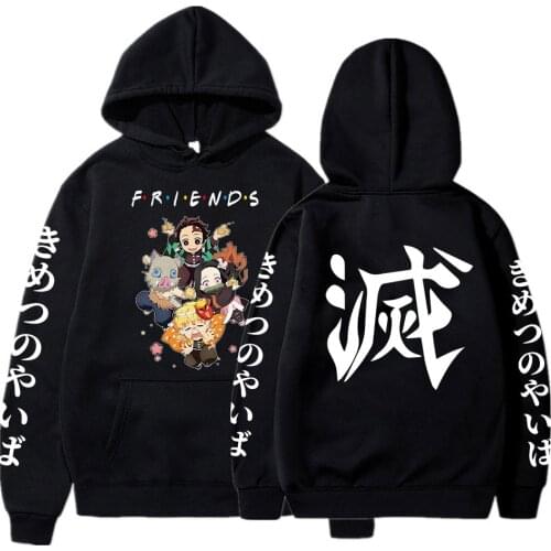 Anime Demon Slayer Friends Hoodie Kimetsu No Yaiba Sweatshirts Cozy Tops Sweatsuit Sudadera Felpa Moletom