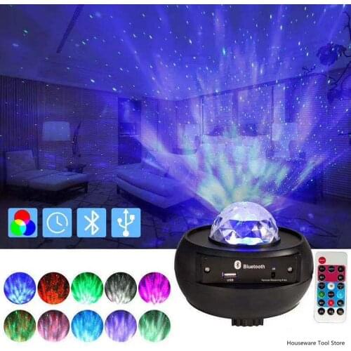 USB LED Starry Sky Night Light Projector Blueteeth Voice Control Music Player Night Light Romantic Galaxy Projector Star Lamp