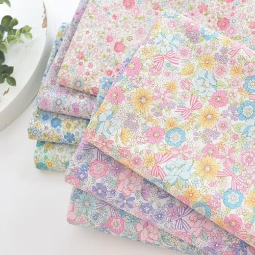Japan vintage cotton colorful flowers pattern fabric Retro style fabric for DIY Bag 1 order=50cm*110cm
