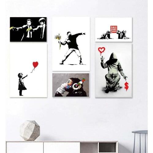 Funny Banksy Graffiti Modern Street Art Canvas Painting Posters And Prints Pictures On The Wall Decoration Home Decor Obrazy