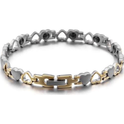 Titanium Steel Magnet Bracelet Korean Fashion Heart-shaped Stainless Steel Lady Bracelet Trinket