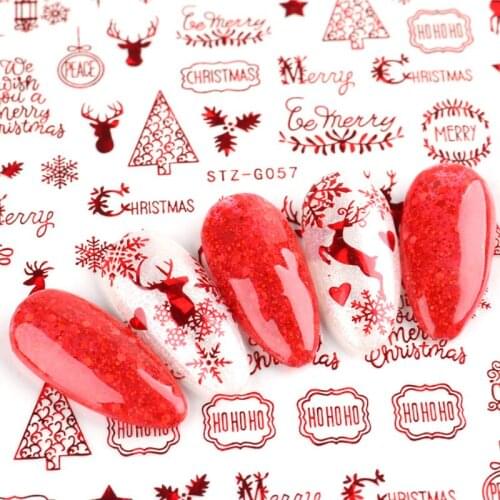 1PC Nail Stickers Love Letters Geometric Leaf Flower Snowflake Nail Art Decal Manicure Decorations