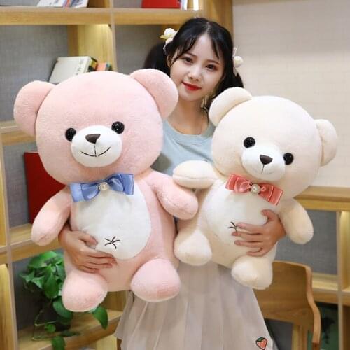 1pc 45/60CM kawaii Teddy Bear with Tie Plush Toys Lovely Stuffed Soft Animal Bear Dolls Home Decor Birthday Gift for Baby Kids