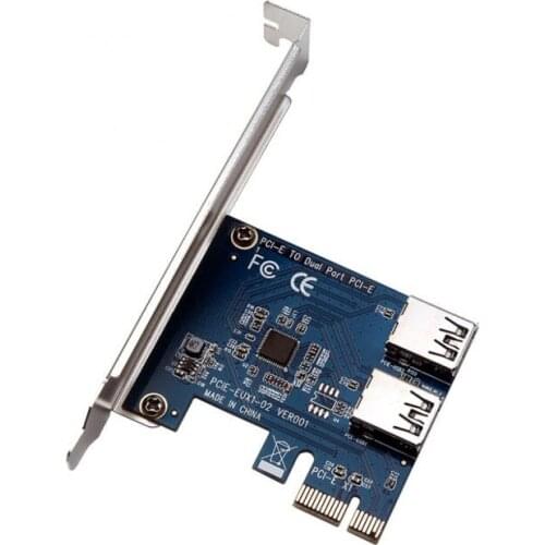 2 Slots PCI-E 1 Turn 2 PCI Express 16X Slots Riser Card Mini ITX Turn External PCI-E Slot Adapter PCIe Port Multiplier Card