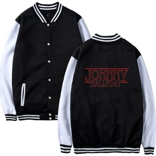 Johnny Hallyday Baseball Jackets Women Winter Fashion Sweatshirts Warm Casual College Student Women Jacket