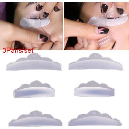 3 Pairs=6PCS Eyelash Lift Lifting Curlers Curl Silicone False Fake Eye Lash Extension Shields Pads Beauty Makeup Tools #288086