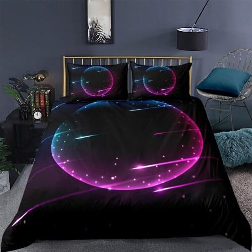 3D Space Star Design Duvet Cover Sets Bedding Sets Bedding Bag and Pillow Shams Full Twin Single Double Size Black Home Texitle