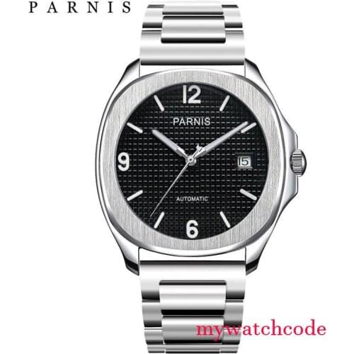 40mm Parnis Automatic Watch Mens Wrist Watch 2018 821A Miyota Sapphire Crystal automatic ss Mechanical Watches relogio Gift
