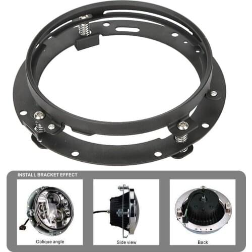 7" Round LED Headlight Mounting Ring Motorcycle Lamp Holder Bracket Adapter For Harley FLD Touring Softail Stainless Steel