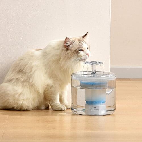 2.6L Automatic Cat Dog Water Fountain Electric USB Dog Cat Mute Drinker Water Feeder Bowl Transparent Pet Drinking Dispenser