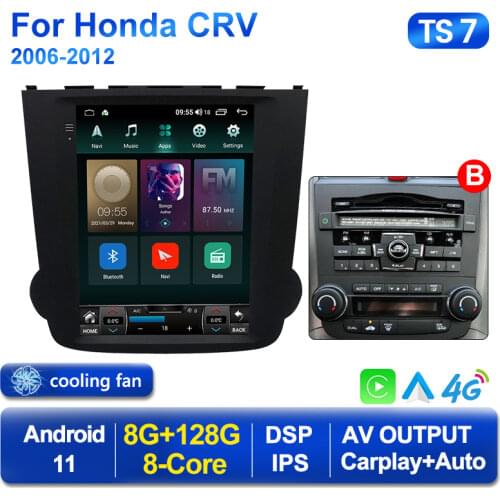 6GB Android 11Tesla Style Car Radio Vertical Screen For Honda CRV 2006-2012 GPS Navigation Recorder Multimedia stereo head unit