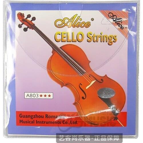 Free Shipping 2 Sets Alice A803 Cello Strings Steel Core Nickel Silver Wound Nickel-Plated Ball-End