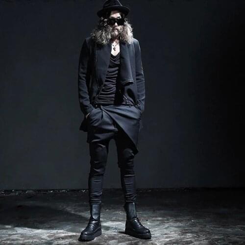 Unique design Yamamoto pants Korean shoes casual tight style pants fashionable hairstyle slim fashion Yao Si personality