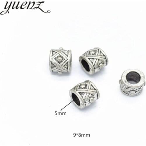YuenZ 10pcs Antique Silver color Big Hole Beads Spacers Beads Fit European Charm Jewelry Accessories DIY Findings R160