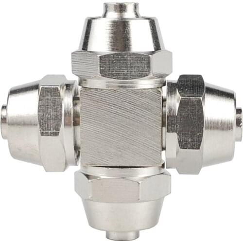 Quick Twisting Joint Cross PZA 4-12mm Pneumatic Fitting Nickel Plated Brass Fit Hose Connector Pneumatic Fitting Gas Hose