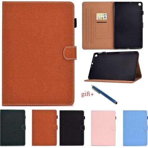 Soft TPU Case for Samsung Galaxy Tab S6 Lite Case SM-P610 SM-P615 PU Leather Pencil Slot Cover Funda for Samsung Tab S6 Lite