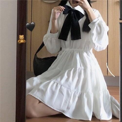 Gothic Lolita Dress Women Elegant Vintage Sweet Mini Dress Girl Kawaii Japan Korean Party Dress Womens Clothing Autumn