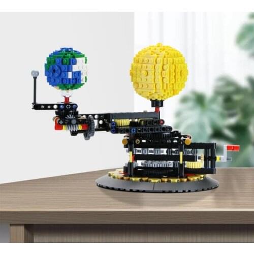Buildmoc Block Earth 4477 Earth, Moon And Sun Model WORLD DIY Diamond Mini Micro Block Building Blocks Bricks Assembly Toys Game