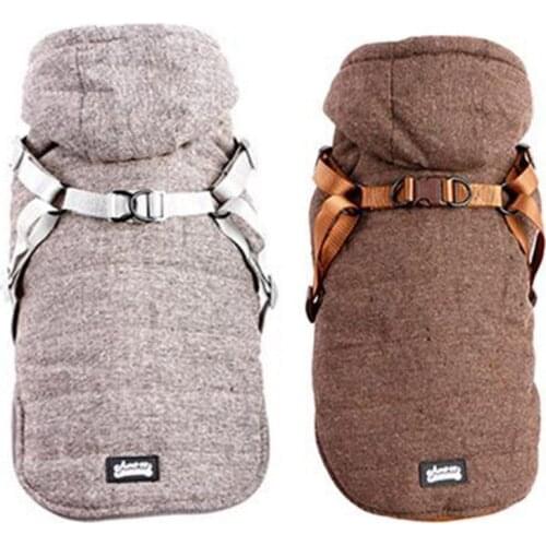 Pet Dog Jacket Vest Harness Winter Dog Clothes Soft Breathable Adjustable Buckle Velvet Padded Dog Chest Back Vests Cotton Coats