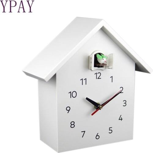 Cuckoo Quartz Wall Clock Modern Bird Hanging Watch Decoration Alarm Clocks Home Living Room White