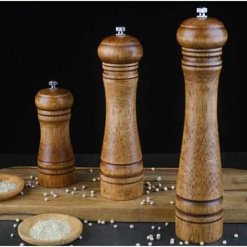 5/8/10 Inch New Adjustable Ceramic Grinding Core Mills Salt and Pepper Mill Wood Spice Grain Grinder Kitchen Tools