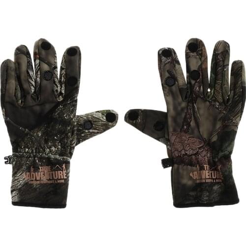 Men and WomenLeather Winter Warm Windproof Camouflage Gloves Hunting Gloves for Hunting Riding Cycling Camping Hiking