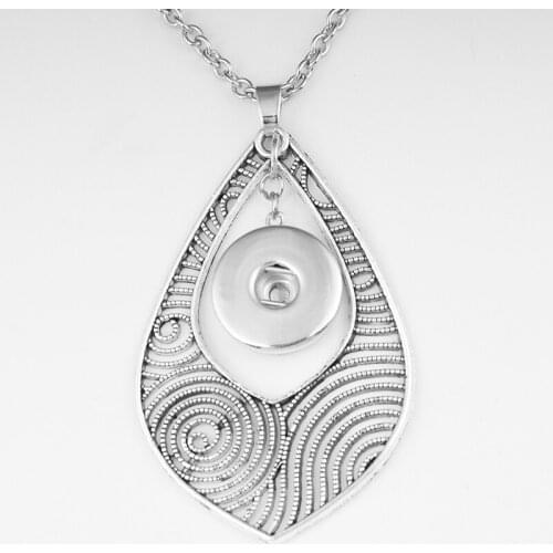 MY177 Drop shape 18mm snap button jewelry necklace & pendants DIY