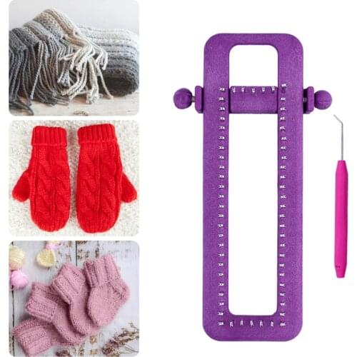 Adjustable Socks Loom Kit Knitting Needlework Scarf DIY Knit Tool Knitting Supplies ABS Weaving Frame Loom for Beginner