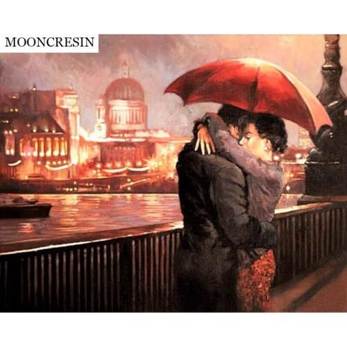 New 5D Diamond Painting Cross Stitch Landscape Streets Of Lovers Diy Diamond Embroidery Home Decoration Full Square Mosaic Resin