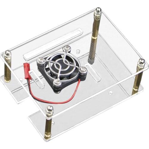 Single layer Clear Acrylic Case Box Enclosure with Cooler Cooling Fan for Raspberry Pi 3 2 Pi3 Pi2 Model Modelo B