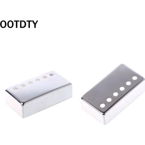 OOTDTY Electric Guitar Accessorie 6 Holes Silver LP Pickup Cover Humbucker 50 52 Copper
