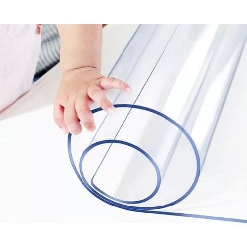 Soft Glass Table Cloth (1mm) PVC Transparent Tablecloth Waterproof Rectangular Table Cover Pad Kitchen Oil-Proof Table Mat 1.0mm