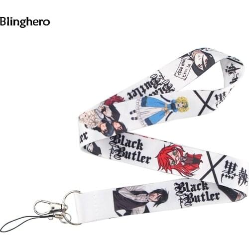 Blinghero Anime Black Butler Lanyards Cool Keys ID Card Phone Holder Keychains USB badge Neck Strap Hang Rope Lanyards BH0150