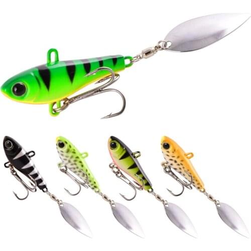 Fishing Lure Wobbler Rotating Metal VIB Vibration Bait for Pike Bass Trout Treble Hook Artificial Hard Baits Spinner Spoon Lure