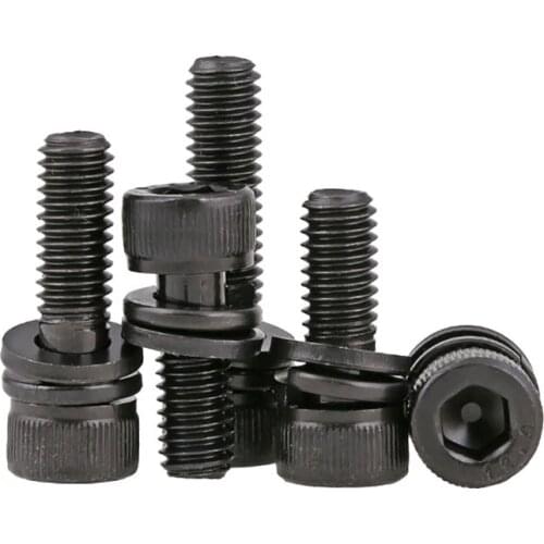 2/5pcs Allen Bolts Socket Cap Screws Hex Head Countersunk Washer + Spring Washer M3-M12