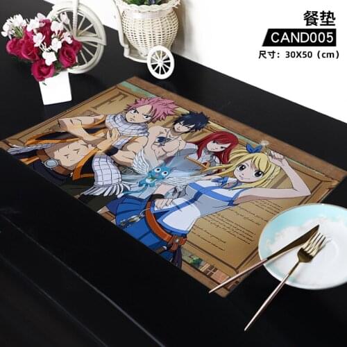 Fairy Tail Anime Customized Table Mat Cartoon Desk Mats Placemat Canvas Kitchen Household Decoration Gift