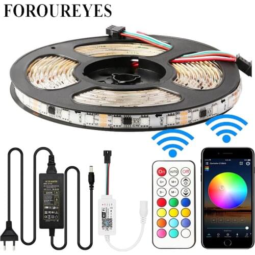 5m Dream Color Backlight Tv LED Strip Waterproof 60leds/m Bluetooth Wifi WS2811 Smart Lighting 12V 5050 RGB Led Lights For Room