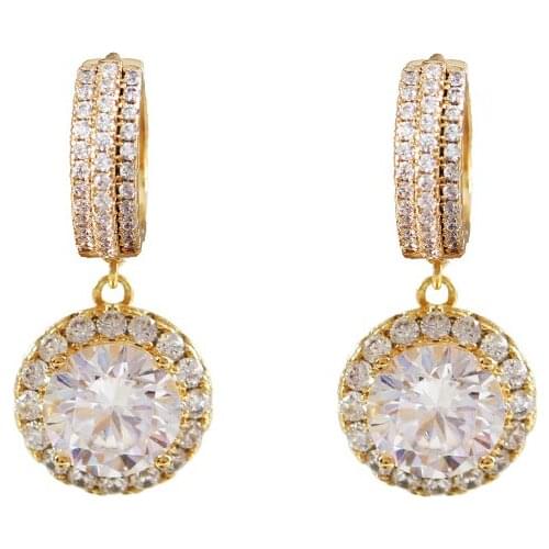 LANFLORA new contracted zircon women stud earrings for birthday gift copper alloy cheap factory shop earrings wholesale price