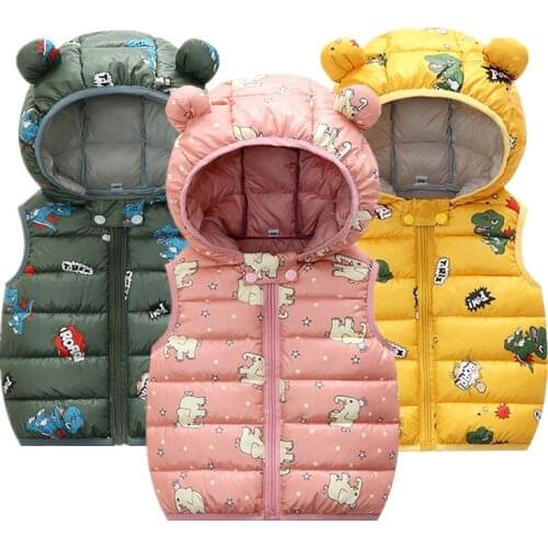 Baby Girl Vest Autumn Toddler Boy Vest Cartoon Hooded Waistcoat For Boys Baby Boy Vest Kids Clothes Girls Children Thin Clothing