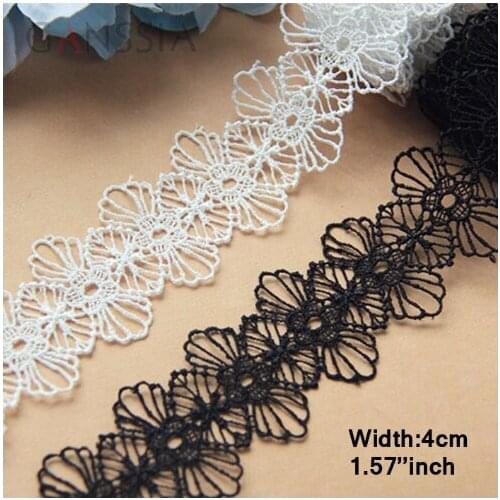 1 Yard Width:4cm(1.57"inch) Vintage Flowers Laces Water Soluble Fabric Lace for Decoration Garment Accessories(KK-576)