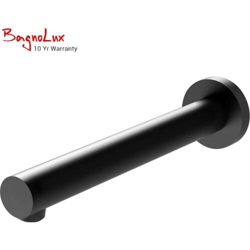 10 Yr Warranty High Quality Wall Bath Outlet 200mm Matt Black Tap Bathroom Tapware Tub Silver Shower Mixer Faucet Filler Spout